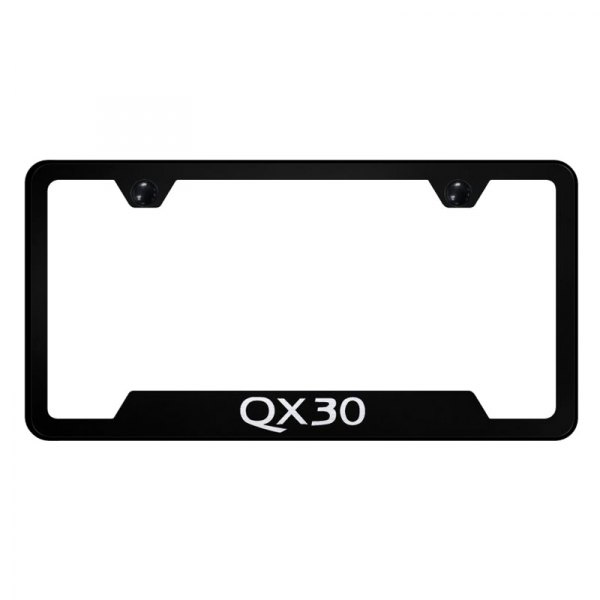 Autogold® - License Plate Frame with Laser Etched QX30 Logo and Cut-Out