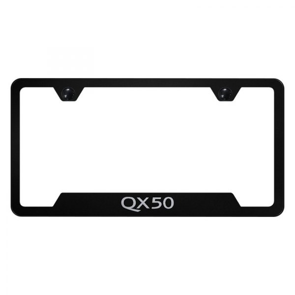 Autogold® - License Plate Frame with Laser Etched QX50 Logo and Cut-Out