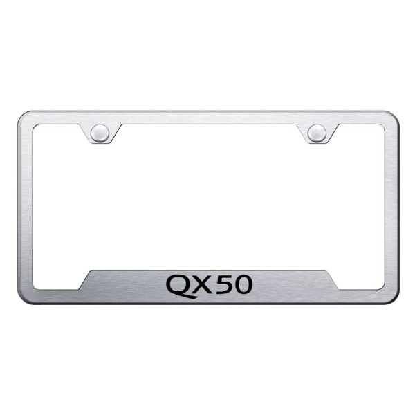 Autogold® - License Plate Frame with Laser Etched QX50 Logo and Cut-Out