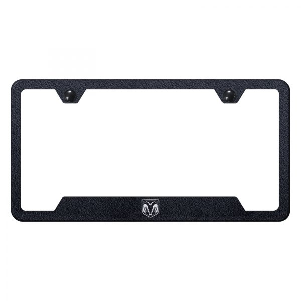 Autogold® - License Plate Frame with Laser Etched Ram Head Logo and Cut-Out