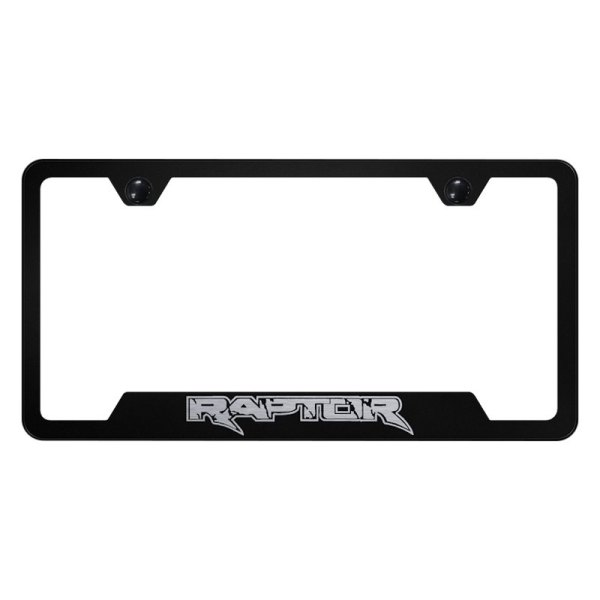 Autogold® - License Plate Frame with Laser Etched Raptor Logo and Cut-Out