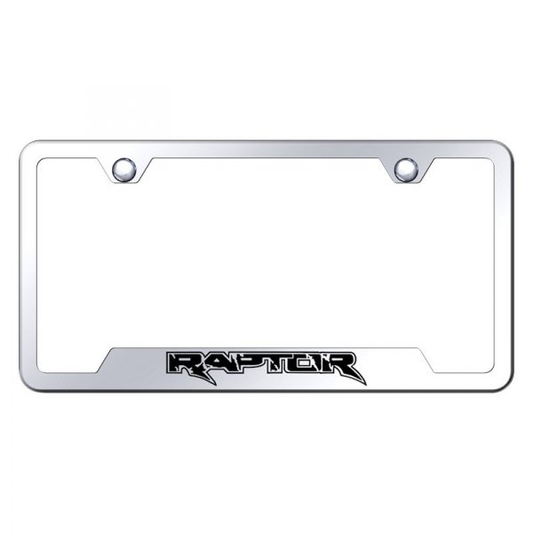 Autogold® - License Plate Frame with Laser Etched Raptor Logo and Cut-Out