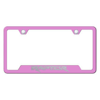 Autogold® - Pink License Plate Frame with Laser Etched Raptor Logo and Cut-Out