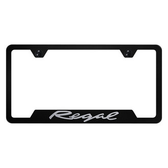 Autogold® - Black License Plate Frame with Laser Etched Regal Logo and Cut-Out