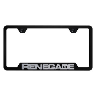 Autogold® - Black License Plate Frame with Laser Etched Renegade Logo and Cut-Out