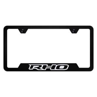 Autogold® - Black License Plate Frame with Laser Etched RHO Logo and Cut-Out