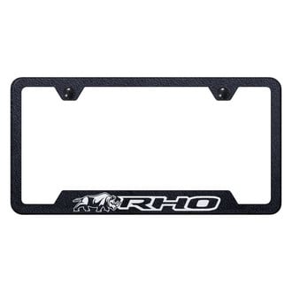 Autogold® - Rugged Black License Plate Frame with Laser Etched RHO Rhino Logo and Cut-Out