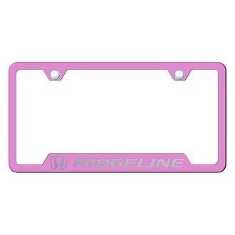 Autogold® - Pink License Plate Frame with Laser Etched Ridgeline Logo and Cut-Out