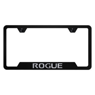 Autogold® - Black License Plate Frame with Laser Etched Rogue Logo and Cut-Out