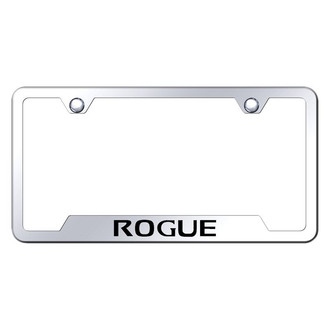 Autogold® - Chrome License Plate Frame with Laser Etched Rogue Logo and Cut-Out