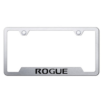 Autogold® - Brushed License Plate Frame with Laser Etched Rogue Logo and Cut-Out