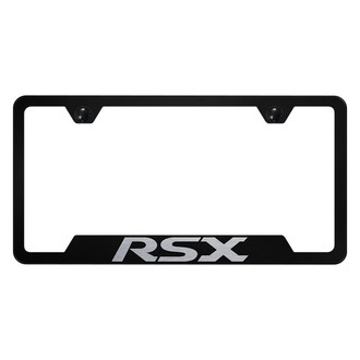 Autogold® - Black License Plate Frame with Laser Etched RSX Logo and Cut-Out