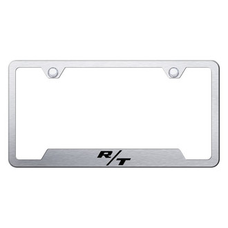 Autogold® - Brushed License Plate Frame with Laser Etched R/T Logo and Cut-Out
