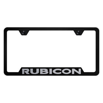 Autogold® - Black License Plate Frame with Laser Etched Rubicon Logo and Cut-Out