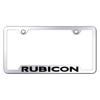 Autogold® - Chrome License Plate Frame with Laser Etched Rubicon Logo and Cut-Out
