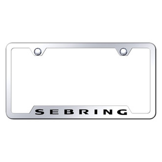 Autogold® - Chrome License Plate Frame with Laser Etched Sebring Logo and Cut-Out