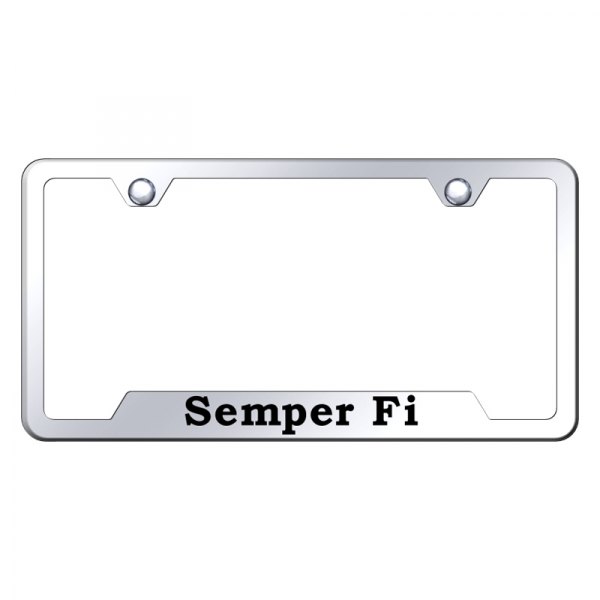 Autogold® - License Plate Frame with Laser Etched Semper Fi Logo and Cut-Out