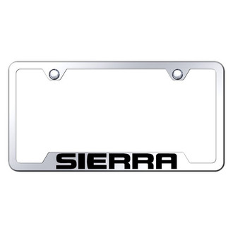 Autogold® - Chrome License Plate Frame with Laser Etched Sierra Logo and Cut-Out