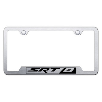 Autogold® - Brushed License Plate Frame with Laser Etched SRT-8 Logo and Cut-Out