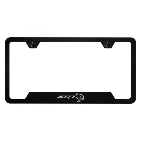 Autogold® - License Plate Frame with Laser Etched SRT Hellcat Logo and Cut-Out