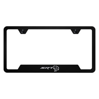 Autogold® - Black License Plate Frame with Laser Etched SRT Hellcat Logo and Cut-Out