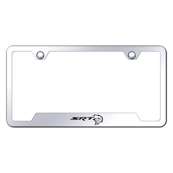 Autogold® - License Plate Frame with Laser Etched SRT Hellcat Logo and Cut-Out
