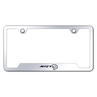Autogold® - Chrome License Plate Frame with Laser Etched SRT Hellcat Logo and Cut-Out