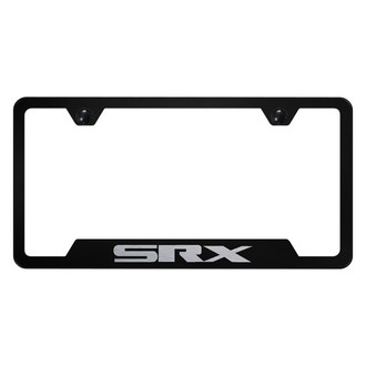 Autogold® - Black License Plate Frame with Laser Etched SRX Logo and Cut-Out