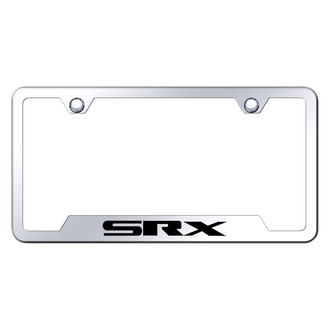 Autogold® - Chrome License Plate Frame with Laser Etched SRX Logo and Cut-Out