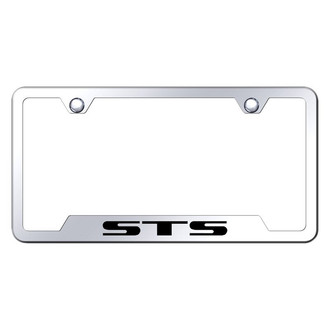 Autogold® - Chrome License Plate Frame with Laser Etched STS Logo and Cut-Out