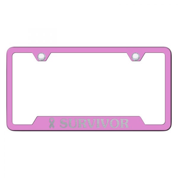 Autogold® - License Plate Frame with Laser Etched Survivor Logo and Cut-Out