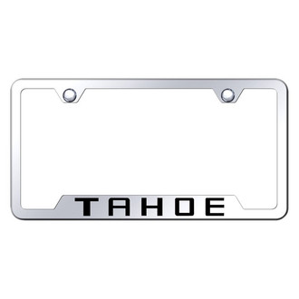 Autogold® - Chrome License Plate Frame with Laser Etched Tahoe Logo and Cut-Out
