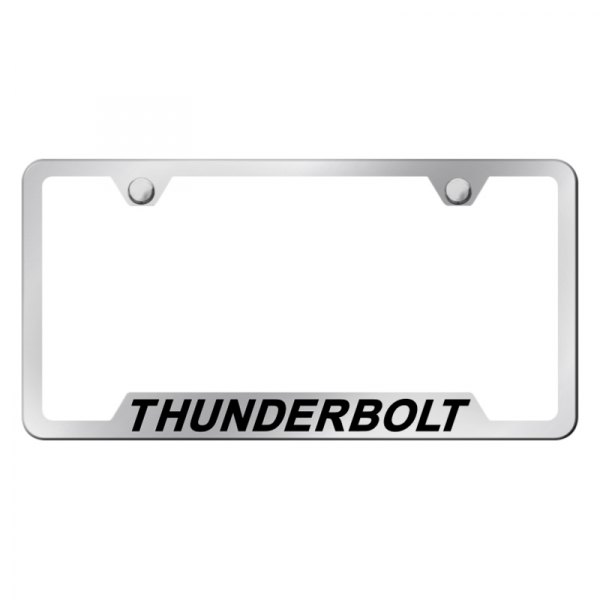 Autogold® - License Plate Frame with Laser Etched Thunderbolt Logo and Cut-Out