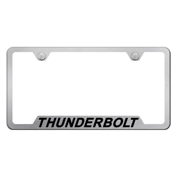 Autogold® - License Plate Frame with Laser Etched Thunderbolt Logo and Cut-Out