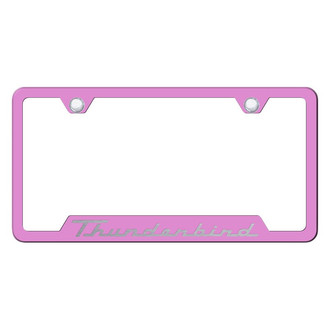 Autogold® - Pink License Plate Frame with Laser Etched Thunderbird Logo and Cut-Out