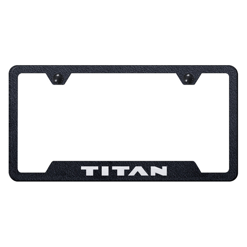 ファイティンロードプレート Autogold® GF.TIT.ERB - Rugged Black License Plate Frame with Laser