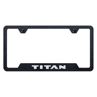 Autogold® - Rugged Black License Plate Frame with Laser Etched Titan Logo and Cut-Out