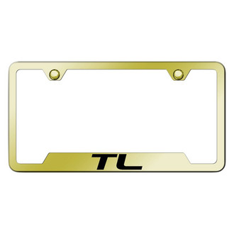 Autogold® - Gold License Plate Frame with Laser Etched TL Logo and Cut-Out
