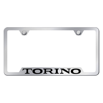 Autogold® - Chrome License Plate Frame with Laser Etched Torino Logo and Cut-Out