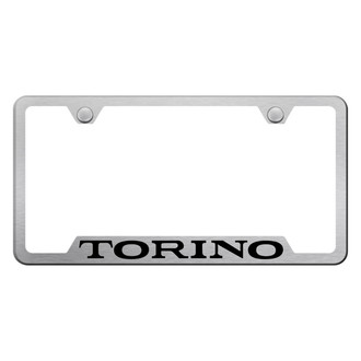 Autogold® - Brushed License Plate Frame with Laser Etched Torino Logo and Cut-Out