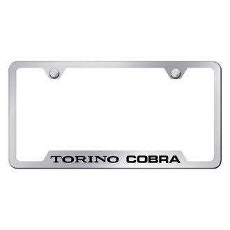 Autogold® - Chrome License Plate Frame with Laser Etched Torino Cobra Logo and Cut-Out