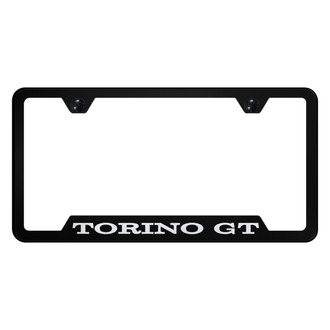 Autogold® - Black License Plate Frame with Laser Etched Torino GT Logo and Cut-Out