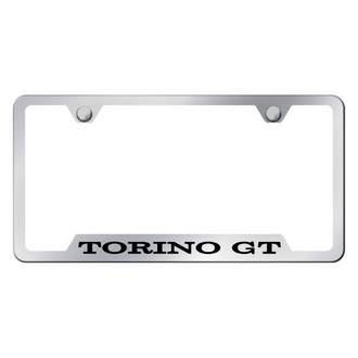 Autogold® - Chrome License Plate Frame with Laser Etched Torino GT Logo and Cut-Out