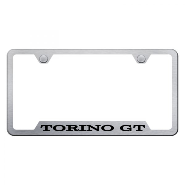 Autogold® - License Plate Frame with Laser Etched Torino GT Logo and Cut-Out