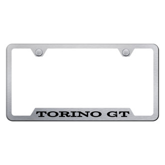 Autogold® - Brushed License Plate Frame with Laser Etched Torino GT Logo and Cut-Out