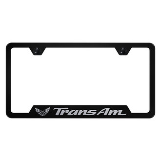 Autogold® - Black License Plate Frame with Laser Etched Trans Am Logo and Cut-Out