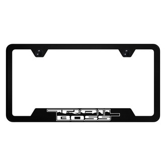 Autogold® - UV Printed Black License Plate Frame with Trail Boss Logo and Cut-Out