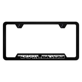 Autogold® - UV Printed Black License Plate Frame with Trail Boss Linear Logo and Cut-Out