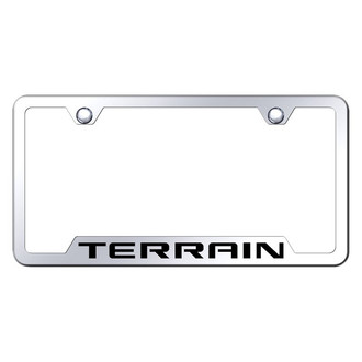 Autogold® - Chrome License Plate Frame with Laser Etched Terrain Logo and Cut-Out