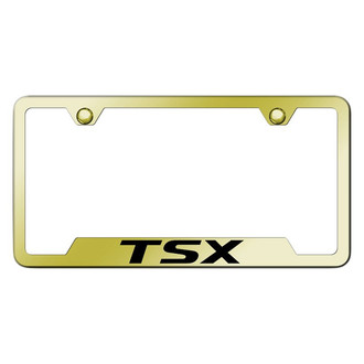 Autogold® - Gold License Plate Frame with Laser Etched TSX Logo and Cut-Out